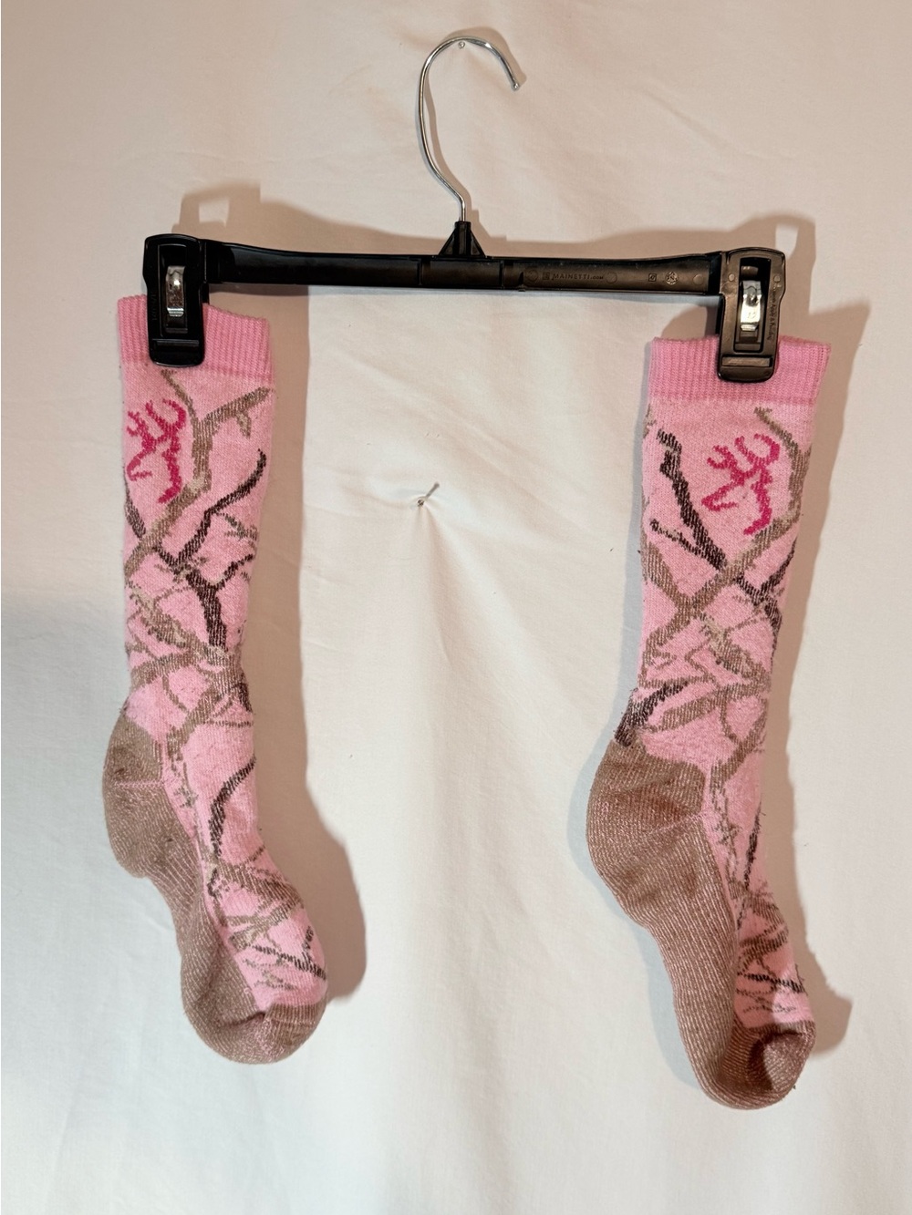 Pink Camo Hunting Crew Socks Buckmark Deer Logo Women’s Outdoor